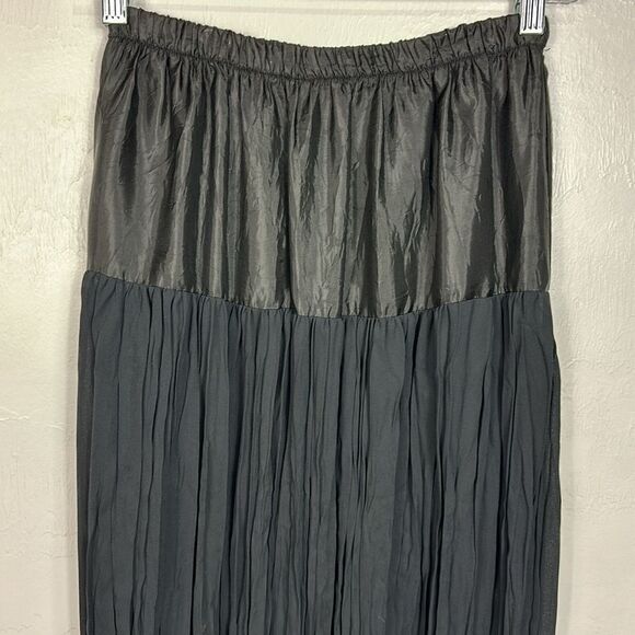 Positive Attitude Vintage Elastic Waist Pleated High Rise Maxi Skirt Size S/M - Picture 2 of 6
